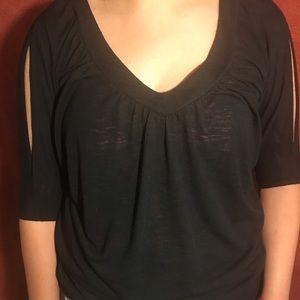 Cold Shoulder Black Blouse